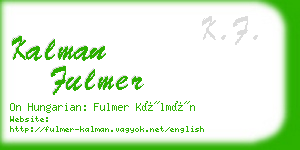 kalman fulmer business card